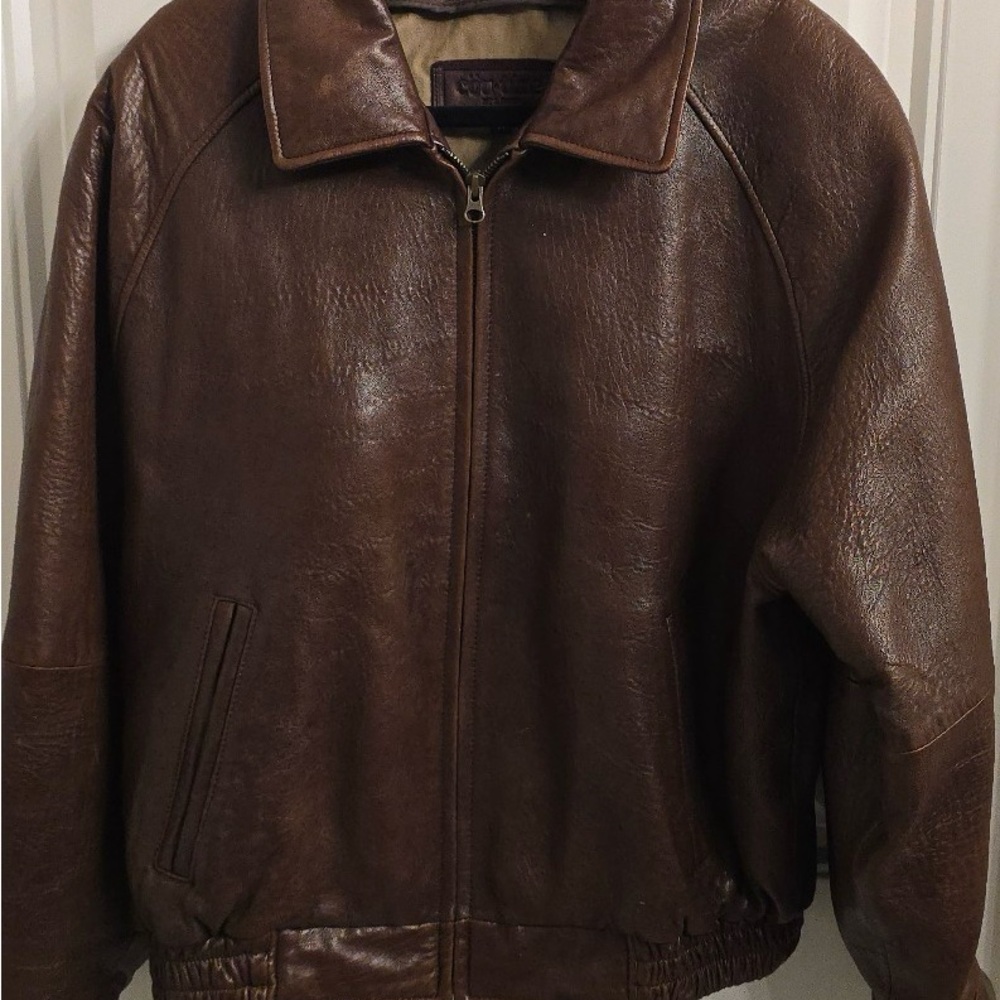 Vintage Men’s Brown Lamb Leather Jacket – Couture – Y2K – Fits Large/X-Large
